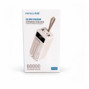 Power Bank 60000 mAh – KIN Vale avec 4 Câbles Intégrés