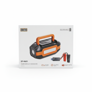 Compresseur de pneus pour voiture avec batterie de secours et démarreur