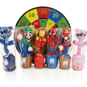 Lot Peluche Cactus Dansant et Cible de fléchettes avec velcro